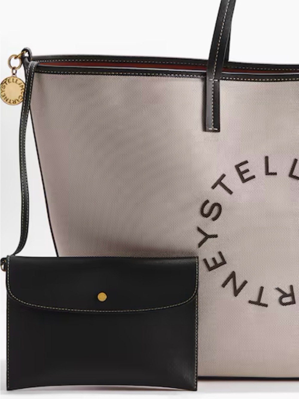 H&M x Stella McCartney Cream Canvas Tote with Black Trim- NEW - Picture 7 of 10